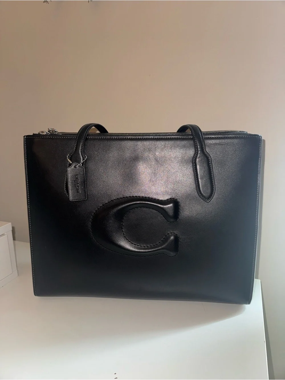 Coach Nina Tote Bag in Black Leather